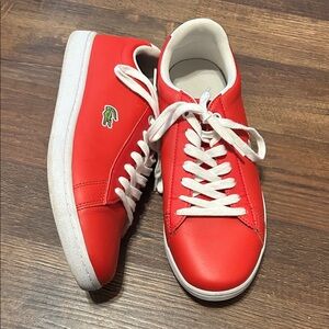 Lacoste Bright Red Sneakers Mens 7.5 - Women’s 9